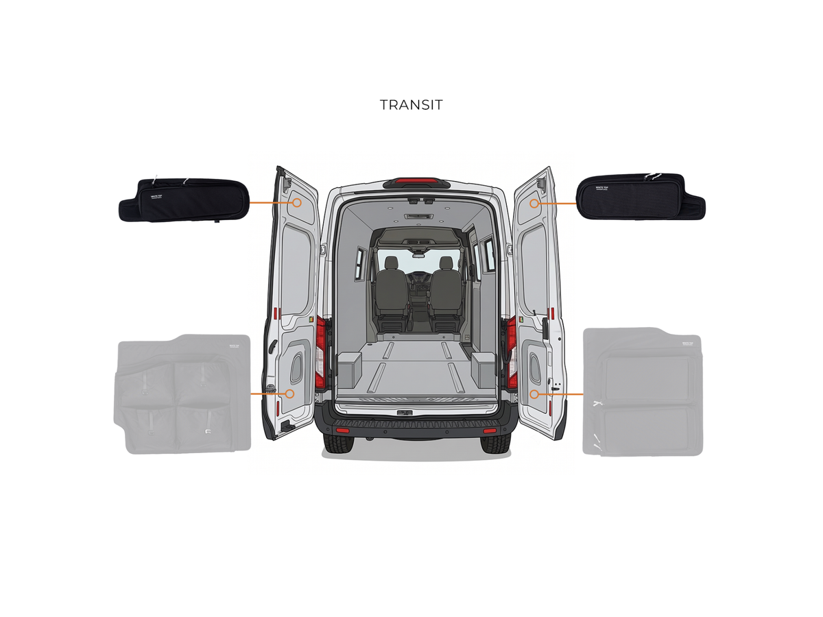 Ford Transit Upper Rear Door Storage Panels (Pair)