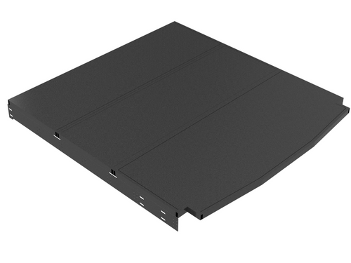 black aluminum modular van bed panel with white background