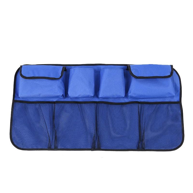 Car Trunk Organizer Adjustable Backseat Storage Bag Net High Capacity Multi-use Oxford Automobile Adjustable Strap Durable Seat Back Organizers Universal Back Seat Trunk Organizer Hanging Car Organizer Trunk Foldable Cargo Storage Backseat Trunk Organizer