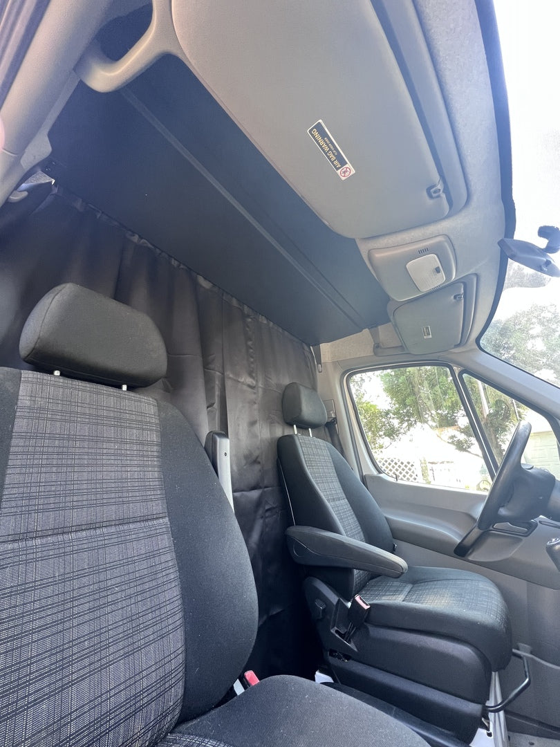 Sprinter headliner Shelf with Curtain Rod and Liner 2007-2018