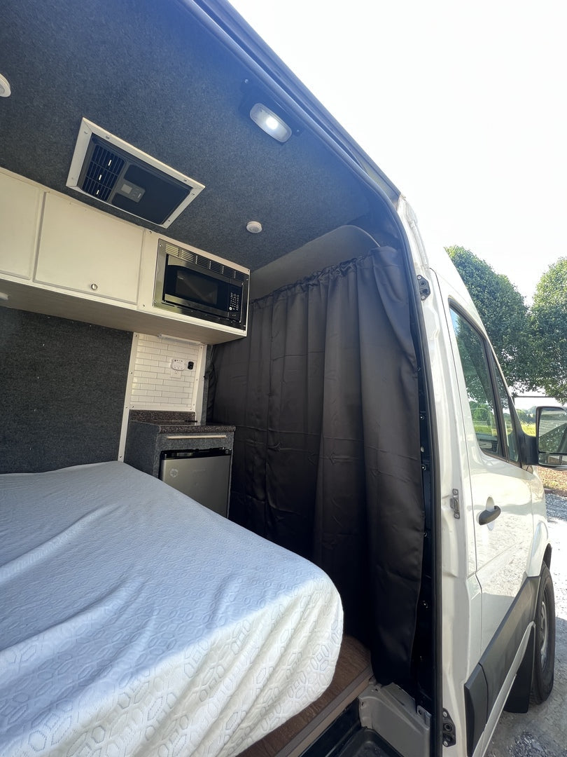 Sprinter headliner Shelf with Curtain Rod and Liner 2007-2018